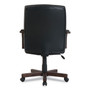 kathy ireland OFFICE by Alera Dorian Series Wood-Trim Leather Office Chair, Black Seat/Back, Mahogany Base View Product Image