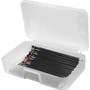 Advantus Gem Polypropylene Pencil Box with Lid, Clear, 8 1/2 x 5 1/4 x 2 1/2 View Product Image