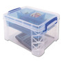 Advantus Super Stacker Divided Storage Box, 5 Sections, 7.5" x 10.13" x 6.5", Clear/Blue View Product Image