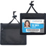 Advantus ID Badge Holder w/Convention Neck Pouch, Horizontal, 4 x 2 1/4, Black, 12/Pack View Product Image