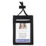 Advantus ID Badge Holder w/Convention Neck Pouch, Vertical, 2 3/4 x 3 1/2, Black, 12/Pack View Product Image
