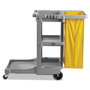 Boardwalk Janitor's Cart, Three-Shelf, 22w x 44d x 38h, Gray View Product Image