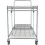 Bostitch Stowaway Folding Carts, 2 Shelves, 35w x 37.25d x 22h, Chrome, 250 lb Capacity View Product Image