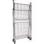 Bostitch Stowaway Folding Carts, 2 Shelves, 35w x 37.25d x 22h, Chrome, 250 lb Capacity View Product Image