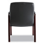 Alera Madaris Series Bonded Leather Guest Chair with Wood Trim Legs, 24.88" x 26" x 35", Black Seat/Black Back, Mahogany Base View Product Image