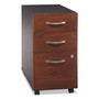 Bush Series C Collection 3 Drawer Mobile Pedestal (Assembled), 15.75w x 20.25d x 27.88h, Hansen Cherry View Product Image