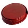 Dacasso Leather Coasters - Set of 4 with Holder View Product Image