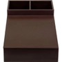 Dacasso Chocolate Brown Leather Coffee Condiment Organizer View Product Image