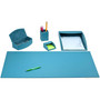 Dacasso Home/Office Leather 5Pc Desk Accessory Set - Teal View Product Image