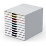 DURABLE VARICOLOR MIX 10 Drawer Desktop Storage Box, White/Multicolor View Product Image