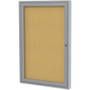 Ghent 1 Door Enclosed Natural Cork Bulletin Board with Satin Frame View Product Image