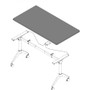 Lorell Width-Adjustable Training Table Top View Product Image