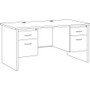 Lorell Walnut Laminate Commercial Steel Desk Series Pedestal Desk - 4-Drawer View Product Image