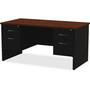 Lorell Walnut Laminate Commercial Steel Desk Series Pedestal Desk - 4-Drawer View Product Image