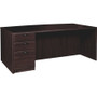 Lorell Prominence 2.0 Espresso Laminate Left-Pedestal Bowfront Desk - 3-Drawer View Product Image