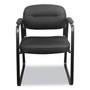 HON HVL653 Leather Guest Chair, 22.25" x 23" x 32", Black Seat/Black Back, Black Base View Product Image