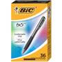 BIC BU3 Ballpoint Pen, Retractable, Medium 1 mm, Black Ink, Black Barrel, 36/Pack View Product Image