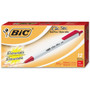 BIC Clic Stic Ballpoint Pen, Retractable, Medium 1 mm, Red Ink, White Barrel, Dozen View Product Image