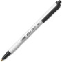 BIC Clic Stic Ballpoint Pen, Retractable, Medium 1 mm, Black Ink, White Barrel, Dozen View Product Image