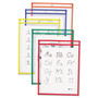 C-Line Reusable Dry Erase Pockets, 9 x 12, Assorted Primary Colors, 5/Pack CLI40630 View Product Image