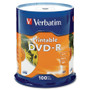 Verbatim DVD-R 4.7GB 16X White Inkjet Printable - 100pk Spindle View Product Image