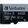 Verbatim 64GB Pro II Plus 1900X microSDXC Memory Card with Adapter, UHS-II V90 U3 Class 10 View Product Image