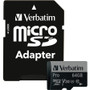 Verbatim 64GB Pro 600X microSDXC Memory Card with Adapter, UHS-I U3 Class 10 View Product Image