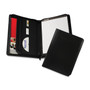 Samsill Leather Zipper Padfolio w/Writing Pad, Organizer Slots, Black View Product Image