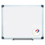 MasterVision Value Lacquered Steel Magnetic Dry Erase Board, 24 x 36, White, Aluminum Frame View Product Image