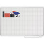 MasterVision Grid Planning Board w/ Accessories, 1 x 2 Grid, 48 x 36, White/Silver View Product Image