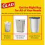 Glad Tall Kitchen Drawstring Trash Bags, 13 gal, 0.72 mil, 24" x 27.38", Gray, 400/Carton View Product Image