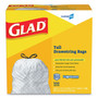 Glad Tall Kitchen Drawstring Trash Bags, 13 gal, 0.72 mil, 24" x 27.38", Gray, 400/Carton View Product Image