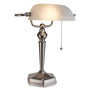 Alera Banker's Lamp, Post Neck, 10"w x 13.38"d x 16"h, Brushed Nickel View Product Image