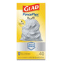 Glad Tall Kitchen Drawstring Trash Bags, 13 gal, 0.72 mil, 23.75" x 24.88", White, 240/Carton View Product Image