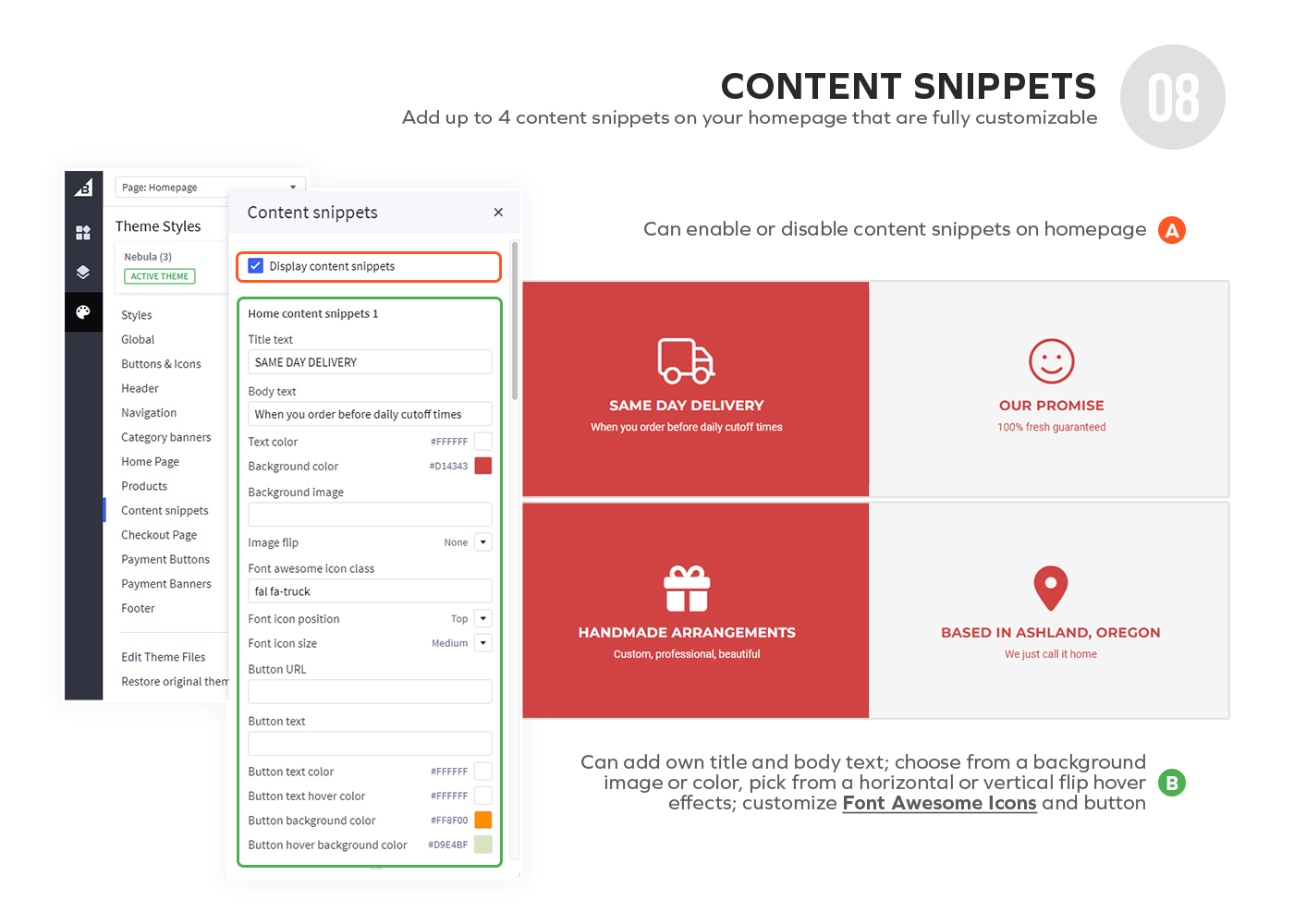 Nebula Content Snippet Features