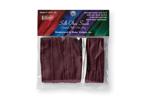 Hodge Silk Long Oboe Swab - European-style - Burgundy