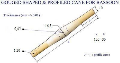 Gonzalez GSP Bassoon Cane Measurements