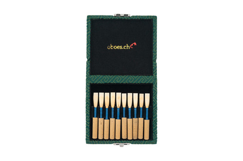 Oboes.ch 10-Reed Oboe Reed Case in green silk Egyptian design