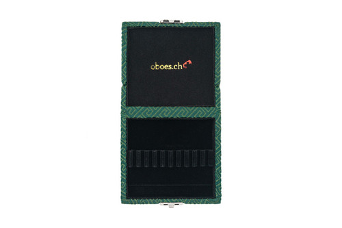 Oboes.ch 10-Reed Oboe Reed Case in green silk Egyptian design