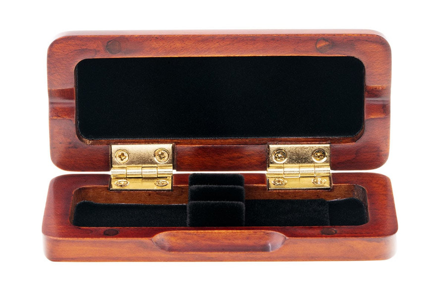 2-Reed Slimline Wood Oboe Reed Cases by Oboes.ch - brown stain
