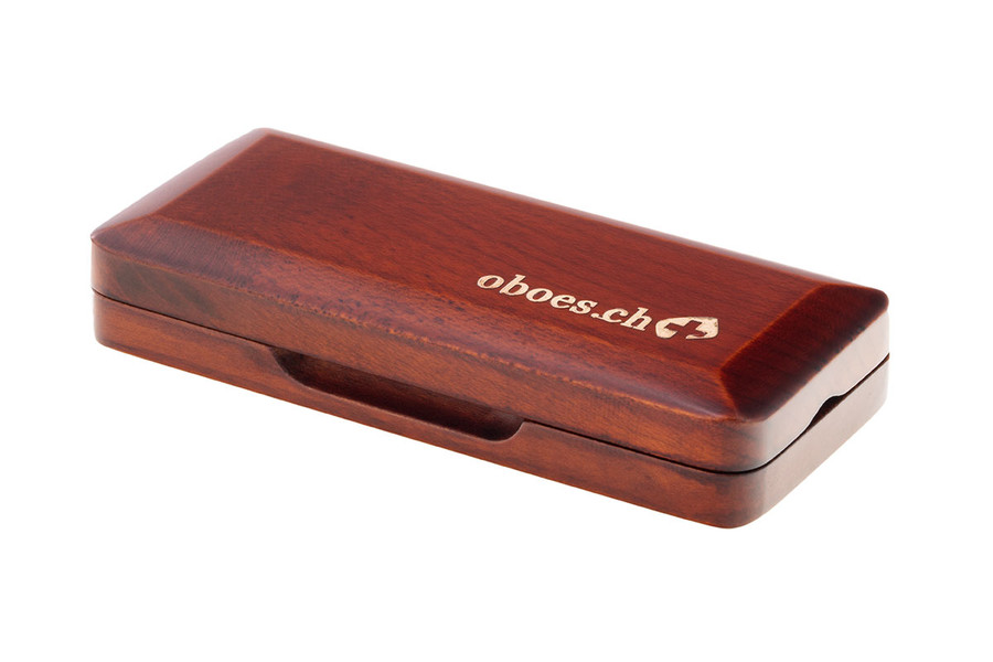 2-Reed Slimline Wood Oboe Reed Cases by Oboes.ch - brown stain