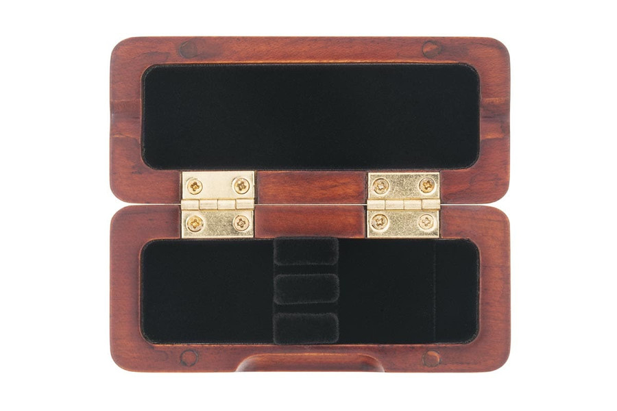 2-Reed Slimline Wood Oboe Reed Cases by Oboes.ch - brown stain
