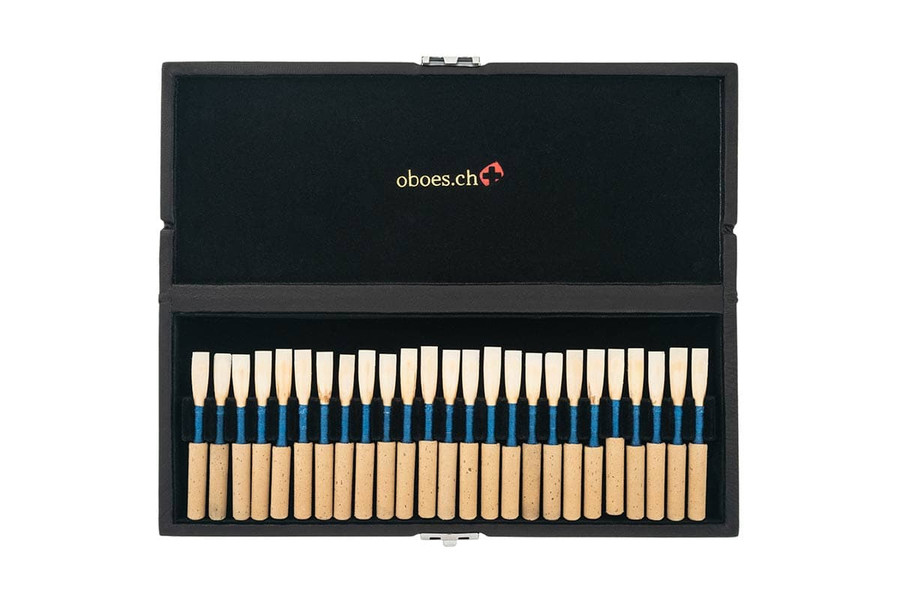 25-Reed Oboe Reed Case, Black Leather by Oboes.ch