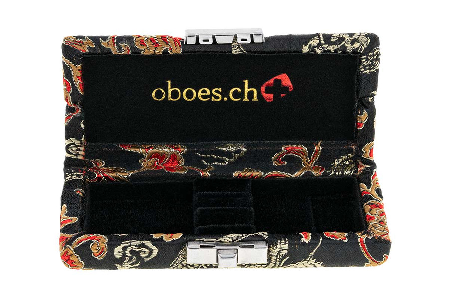 3-Reed Oboe Reed Cases by Oboes.ch - Black with Gold Dragon Design