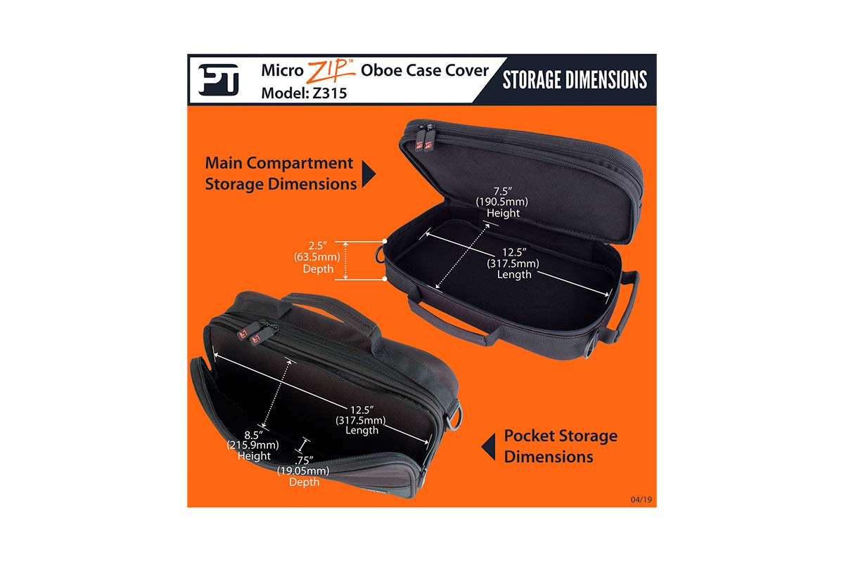 Protec Oboe Zip Case Cover (Black)