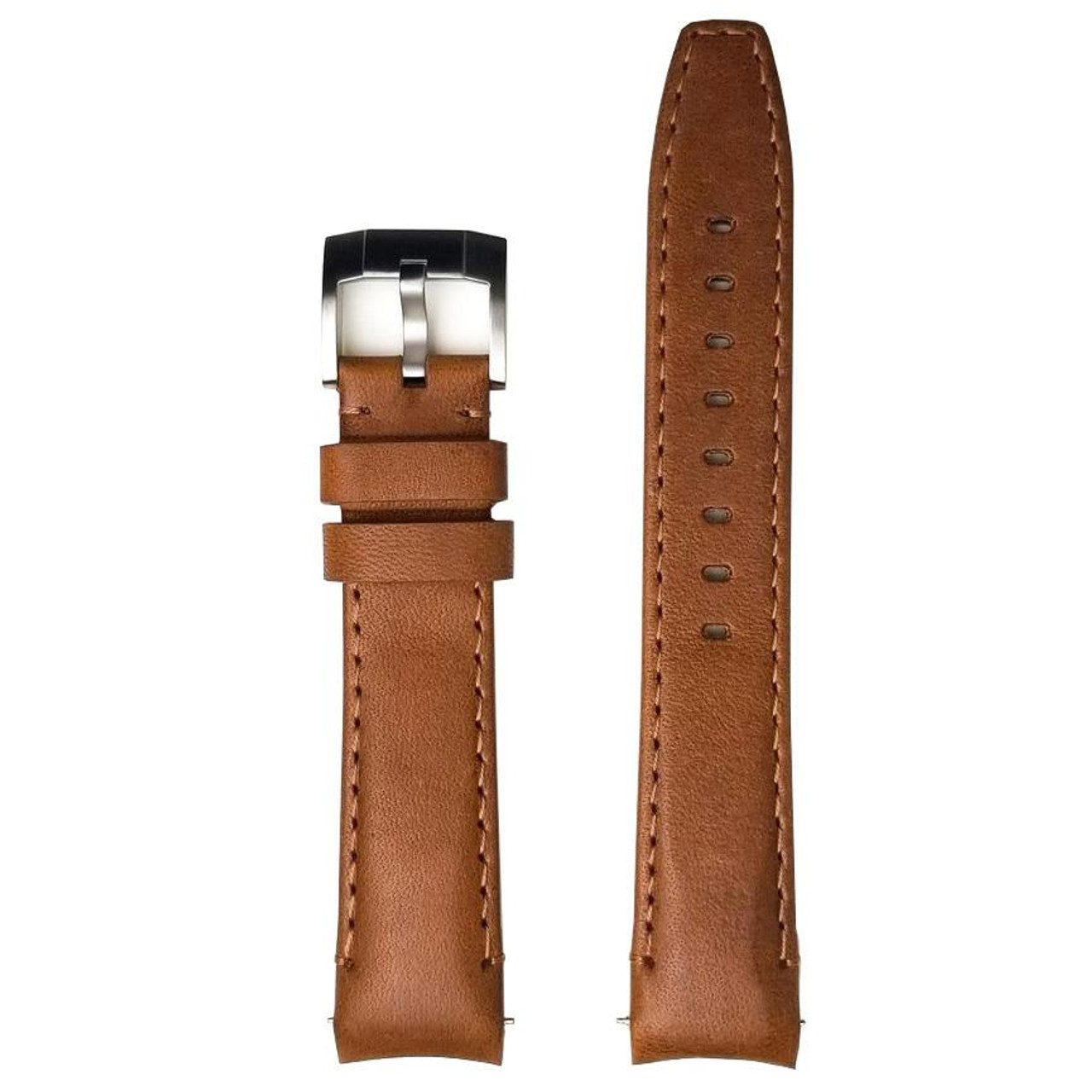 Everest Curved End Leather Watch Strap in Chestnut with Tang Buckle for ...