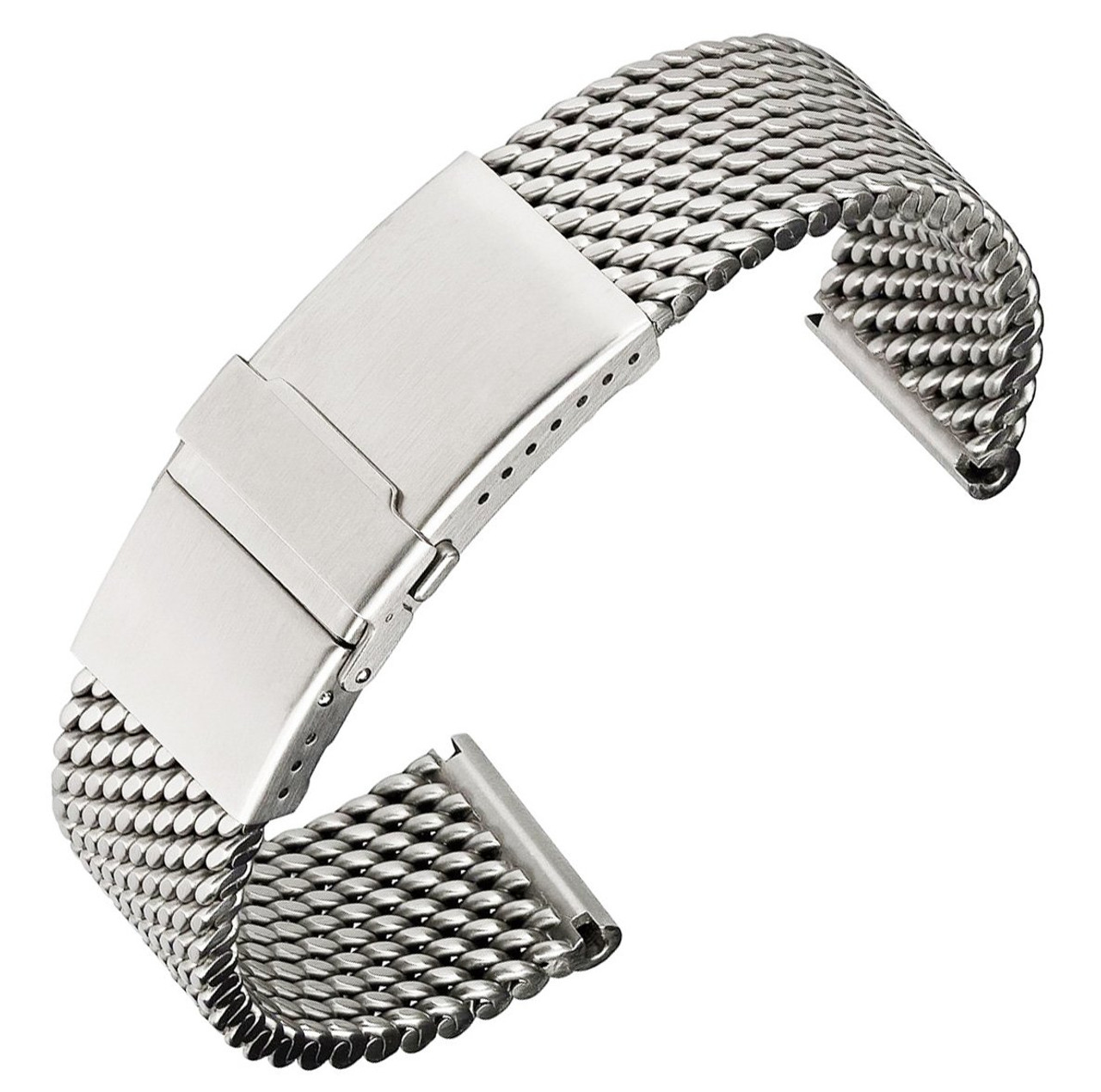 Staib Milanaise Mesh Polished Watch Bracelet with Folding Buckle 22mm ...
