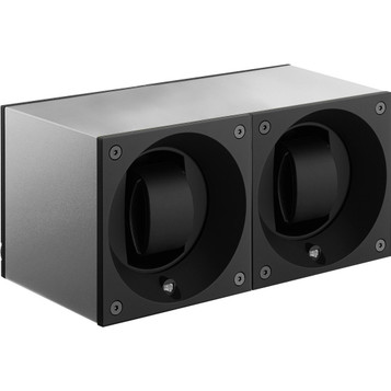 SwissKubik Masterbox Double Watch Winder in Silver Anodized Aluminium