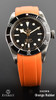 Everest Curved Rubber Watch Strap Orange for Tudor Watches