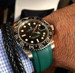 Everest Curved Rubber Strap Green EH5 with Tang Buckle for Rolex Sports Models